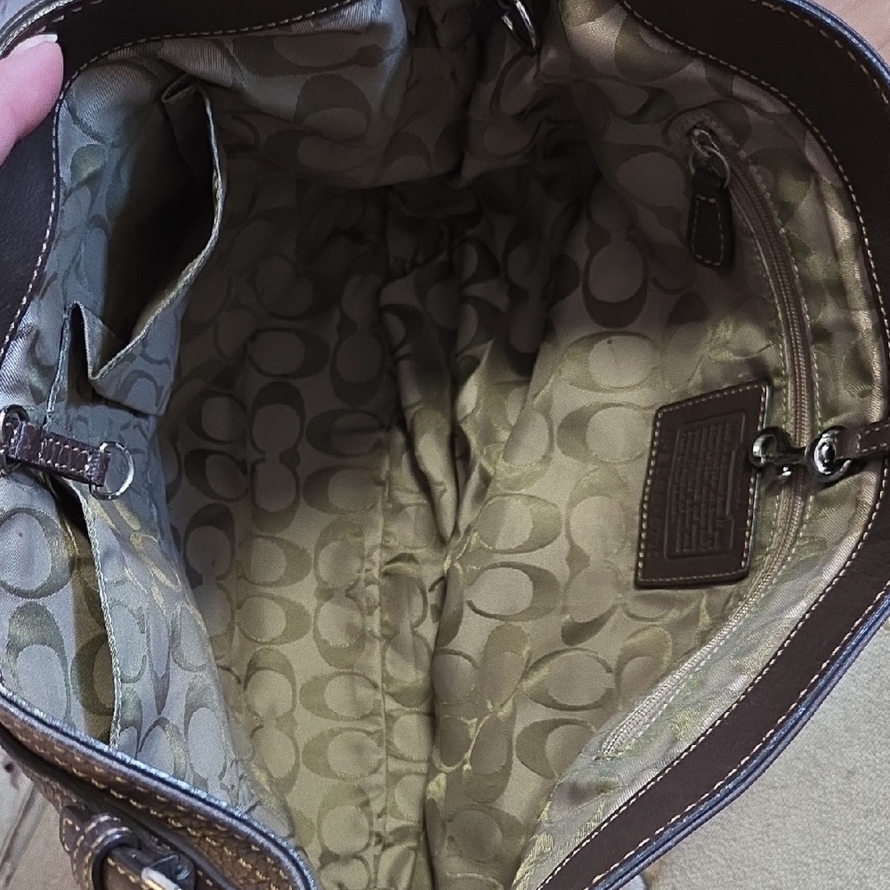 Vintage Coach 5715 Brown HOBO Shoulder Bag Genuine Pebbled Leather - Picture 10 of 12